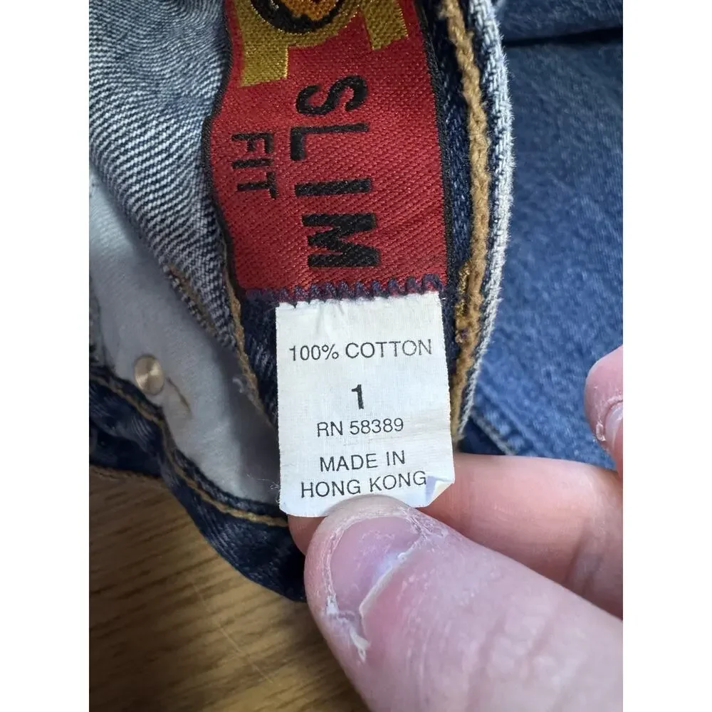 Vintage 90’s Lawman Western Slim Fit Straight‎ Leg Dark Blue Denim Jeans Size 1